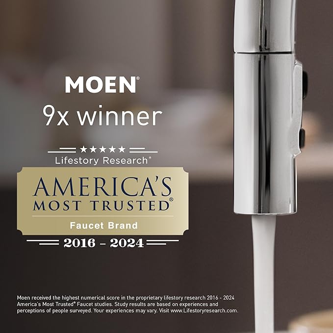 Moen Prep Series Disposer 1/2 Horsepower Continuous Feed Garbage Disposal featuring Fast Track Technology, Power Cord Included, GT50C
