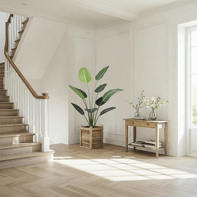 Worth Garden 59in Artificial Bird of Paradise Plant 4.9ft, Large Faux Tropical Tree for Office and Home, Lifelike Greenery for Indoor and Outdoor Spaces