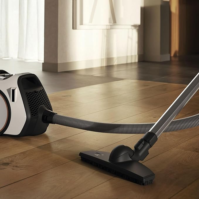 Miele Boost CX1 Parquet - Bagless Canister Vacuum Cleaner, Lightweight, Compact and Corded with Vortex Technology and HEPA AirClean Filter, in White/Rose