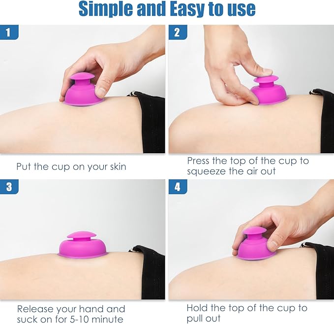 Silicone Cupping Therapy Sets 10pcs,Professional Vacuum Cupping for Myofascial Massage/Joint Pain/Anti Cellulite/Deep Muscle Relief & More(10pcs,Pink)