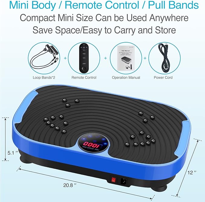 AXV Vibration Plate Exercise Machine Whole Body Workout Vibrate Fitness Platform Lymphatic Drainage Machine for Weight Loss Shaping Toning Wellness Home Gyms Workout