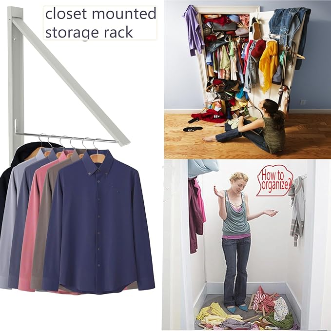 Retractable Clothes Drying Rack,Space Saver Wall Mounted Folding Hanger for Laundry Room, Closet Storage Organization, Easy Installation Aluminium Dryer 1pcs