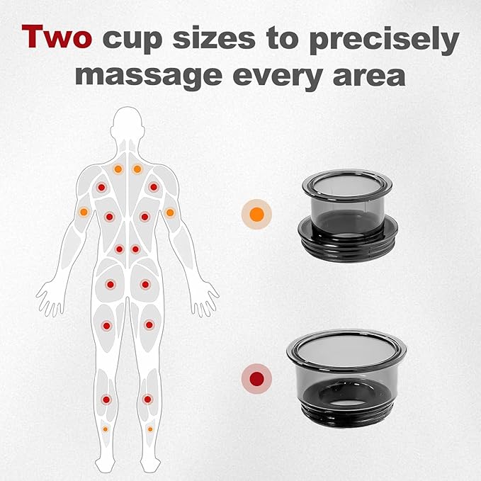 TISSCARE 5-in-1 Electric Cupping Massager Kit – 12-Level Temperature & Suction Control for Muscle Relaxation, Includes 2 Replaceable Cups