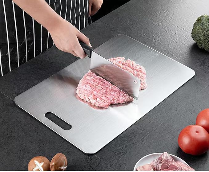 Titanium Cutting Board, New Upgrade Pure Titanium Cutting Boards for Kitchen,Food Grade 316 Stainless Steel Cutting Board,Double sided Dishwasher Safe 15.3x11inch