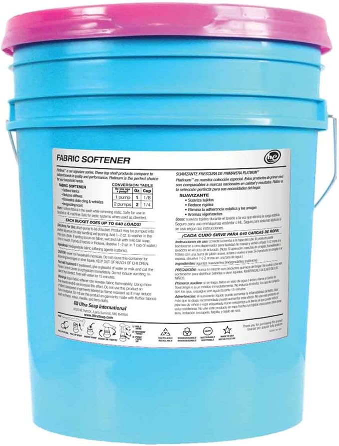Ultra Fresh Platinum Fabric Softener for Laundry up to 640 Loads, Lavender, 5 Gallons - Fabric Odor Remover to Wash Clothes and Sheets