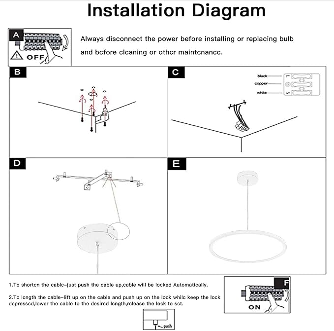 MADEM Modern LED Pendant Light 23.6'' Disc Chandelier Hanging Lighting Fixture with Acrylic Shape Dimmable Office Chandelier 6000K for Office Room Football Bedroom Decor Kitchen Island, Black