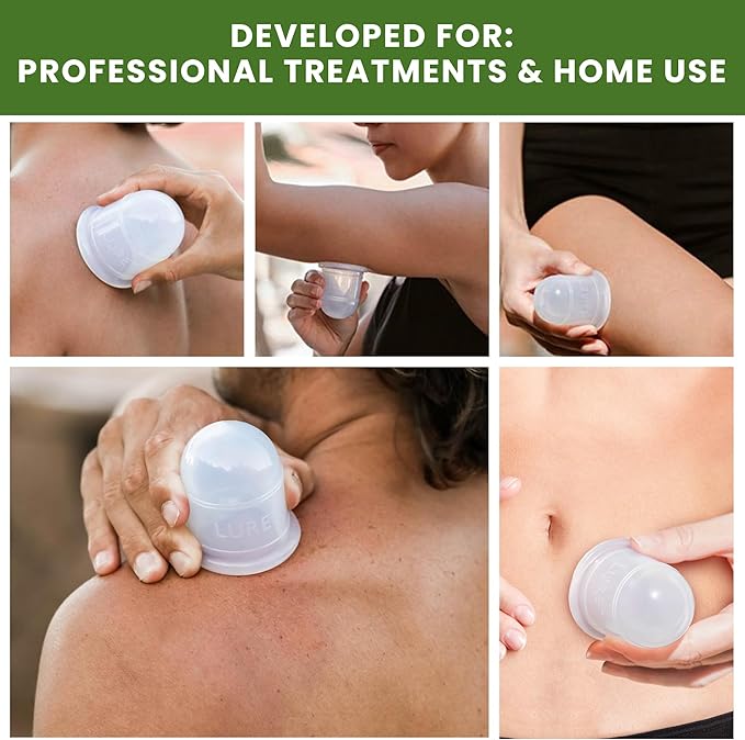 Silicone Cupping Therapy Set 6 Professional Massage Cupping Cups for Cupping Therapy Cup Kit for Massage, Myofascial Release, Cellulite Reduction