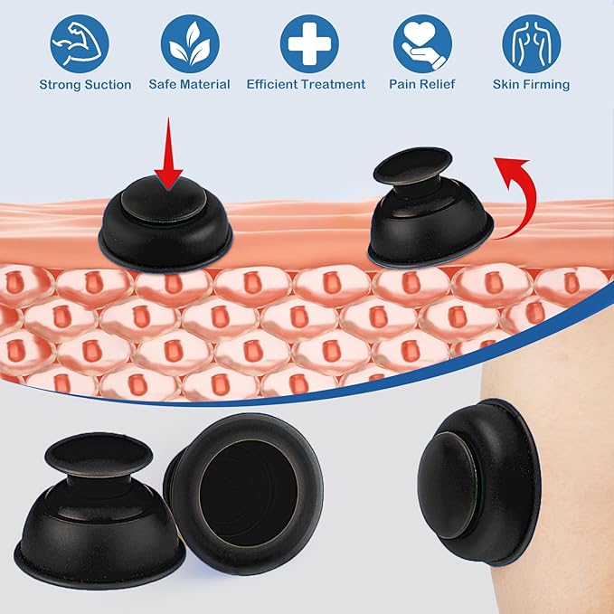 Silicone Cupping Therapy Sets 10pcs,Professional Vacuum Cupping for Myofascial Massage/Joint Pain/Anti Cellulite/Deep Muscle Relief & More(10pcs,Black)
