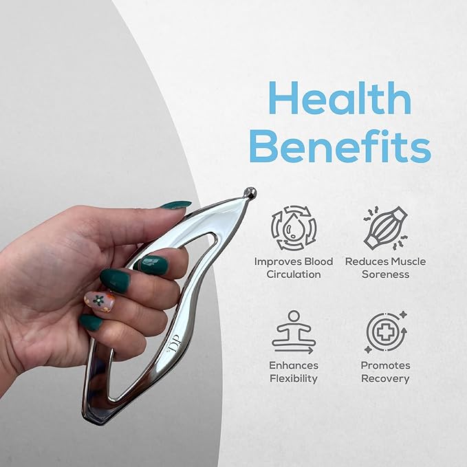 Muscle Scraper Tool ā 2-in-1 Stainless Steel Fascia Scraper for Deep Tissue Massage & Muscle Relief - Gua Sha Body Tool for Soreness - Ergonomic IASTM Tool for Athletes & Physical Therapy