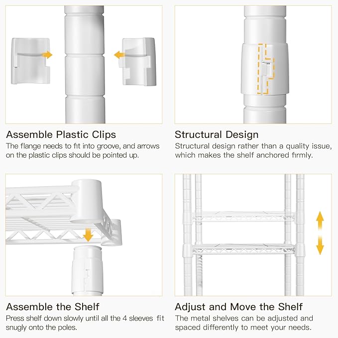 Ulif U11 Medium Over Washer and Dryer Shelves, 3 Tiers Laundry Room Storage and Organizer Standing Shelf, Metal Freestanding Clothes Drying Rack, 31.1”W x 19.7”D x 77.6”H, White