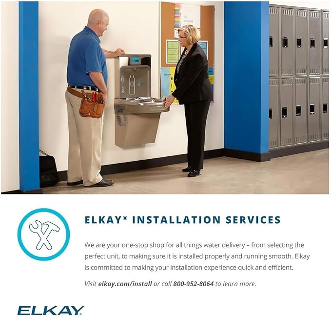 Elkay EZO8WSLK EZH2O Wall Mounted Drinking Fountain and Hands Free Bottle Filling Station with Cooler - N/A