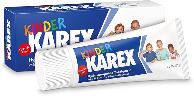 Kinder Karex Hydroxyapatite Kids Toddler Toothpaste I Fluoride Free I Clinically Tested I 2.3 oz