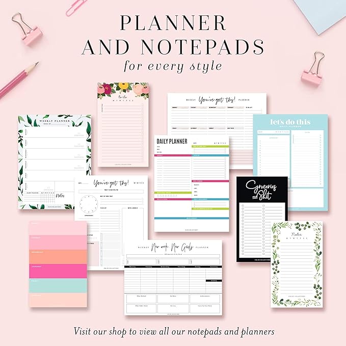 Boost Productivity with Undated Daily Planner - 50 Tear-Off Sheets - Goal Setting, Tasks & Notes - Organization & To-Do List (8.5 x 11)