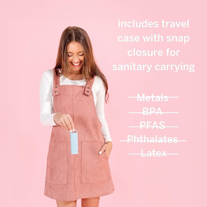 Pixie Menstrual Disc Applicator - Inserts Like A Tampon - Every Woman Can Now Use Period Discs - Perfect for Long Nails - Self Sanitizer TPE Properties - Travel Case - NOT for Menstrual Cups
