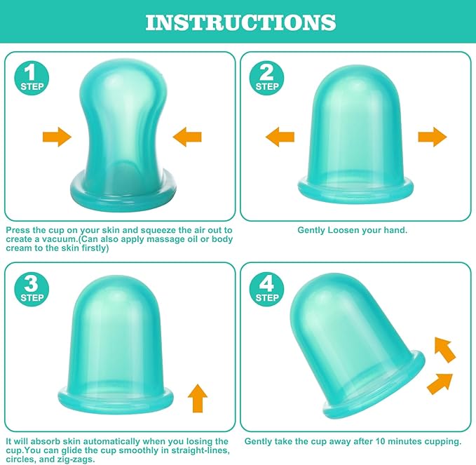 Silicone Cupping Therapy Set - Cupping Kit for Massage Therapy - Cellulite Remover Cupping Set - Anti Cellulite Cup Massager, Vacuum Suction Massage Cups for Cellulite Reduction