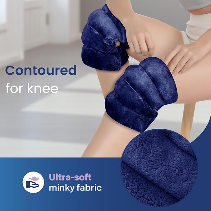 REVIX Microwavable Knee Heating Pad, Heated Wrap with Moist Heat for Elbow & Joint Support, Reusable Hot or Cold Compress for Women & Men