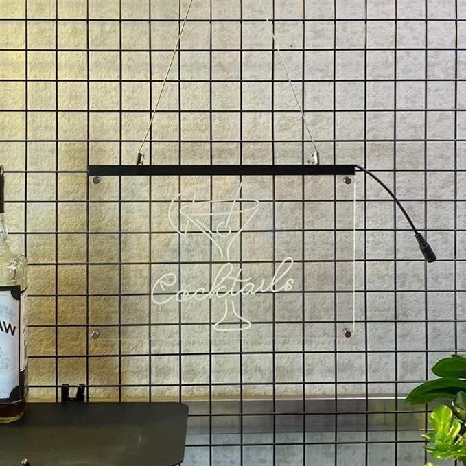 Personalized Beer O'Clock Neon Sign, Custom Wall Sign for Home Bar, Man Cave, Pub, Game Room, LED Beer Light Decor (Cocktail Bar)