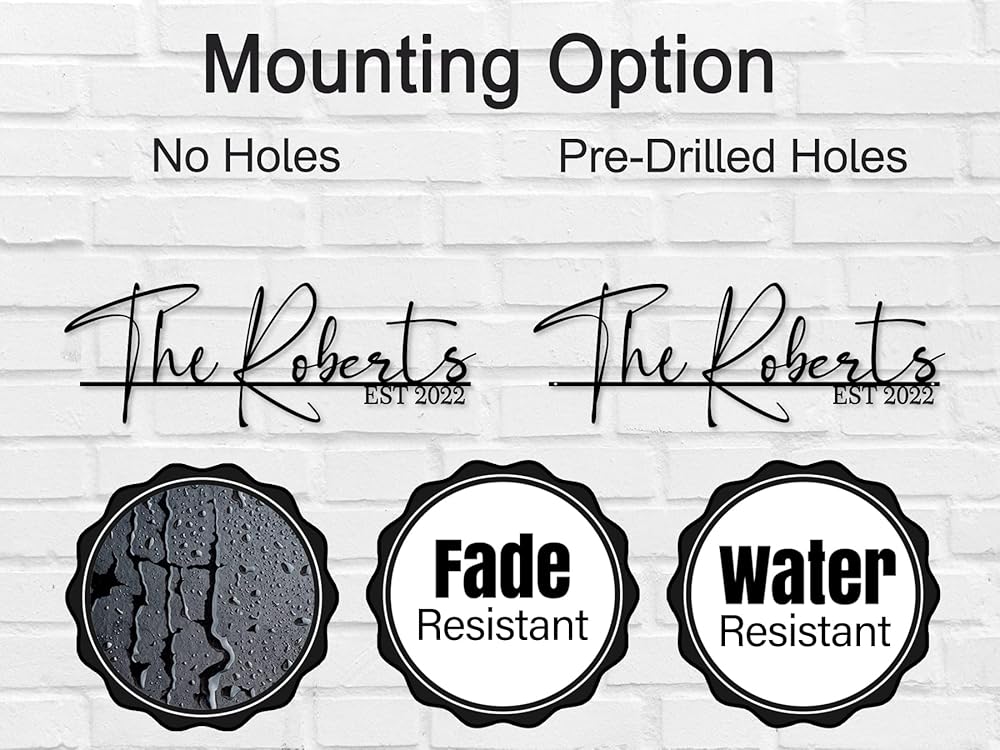 Personalized Family Name Sign Custom Metal Last Name Sign Metal Family Name Sign Wall Decor Personalized Name sign for Home Initial Split Letter Signs Door Established Split Letter Wedding Gift