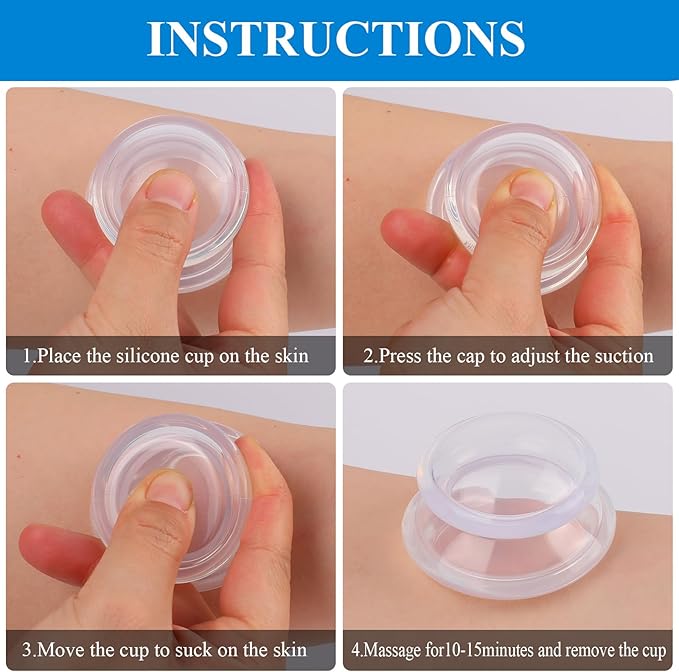 Silicone Cupping Therapy Sets, Cupping Kit for Massage Therapy,Anti Cellulite Cup, for Cellulite Reduction Joint Pain Muscle Pain