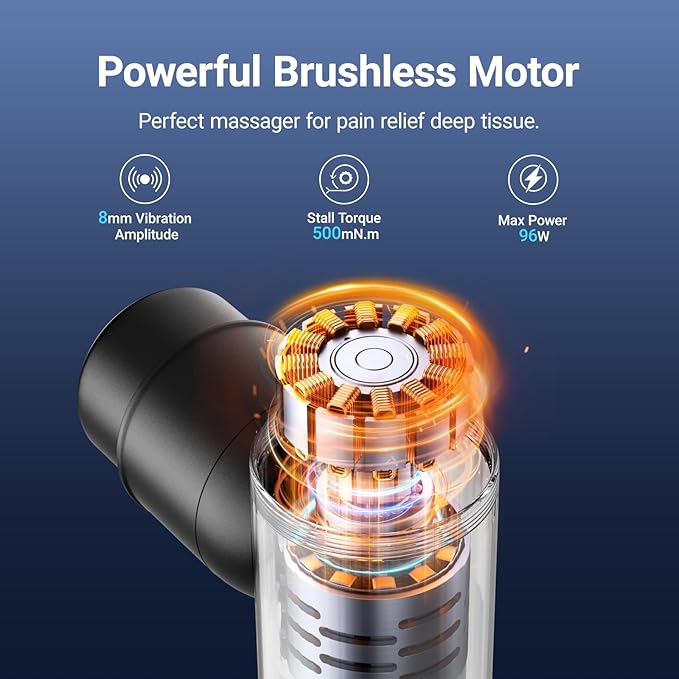 MERACH Mini Massage Gun with 8mm Amplitude, Percussion Massage Tools with 5 Massage Heads, Portable Hand Held Muscle Massagers for Pain Relief Deep Tissue, Cool Gifts for Mens and Women (Black)