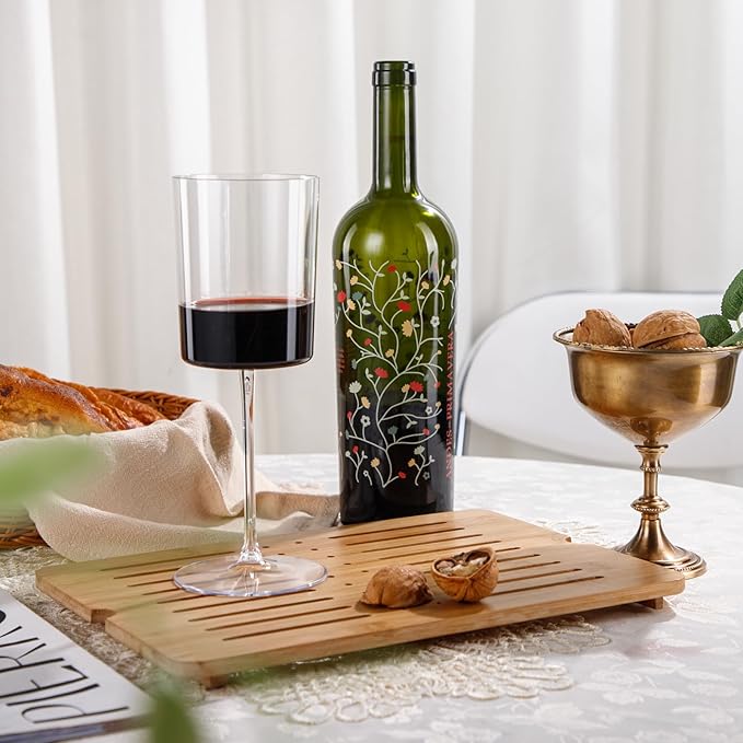 Ciaell 12 Pack Clear Plastic Wine Glasses - 14Oz Plastic Wine Glasses with Stem - Disposable Stemmed Wine Glass for Parties & Weddings & Outdoor