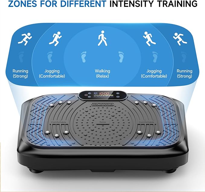Vibration Plate Exercise Machine Weight Loss, Full Body Workout Vibration Plate Lymphatic Drainage, 199 Adjustable Speeds Power Shaping Vibrating Plate 450 Lbs Capacity Fitness Platform