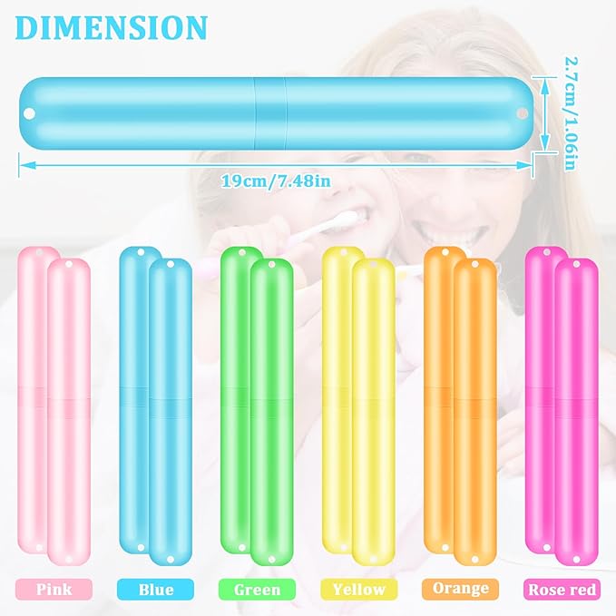 SIKEMAY 50 PCS Toothbrush Holder, Portable Plastic Dust Proof Breathable, Toothbrush Holder for Travel, Bathroom, Indoor, Outdoor, Trip, Camping, School
