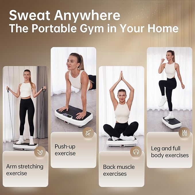 YAMO Vibration Plate Exercise Machine, Vibrating Plate for Lymphatic Drainage & Weight Loss, 350lbs Capacity Whole Body Shaking Workout Fitness Platform