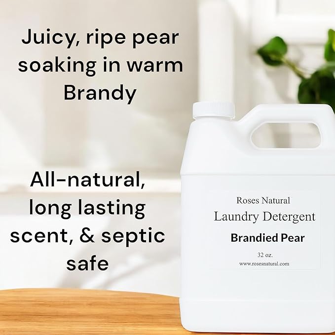 Plant-Based Liquid Laundry Detergent, 32 Fl Oz, Multiple Scents, HE Compatible (Brandied Pear)