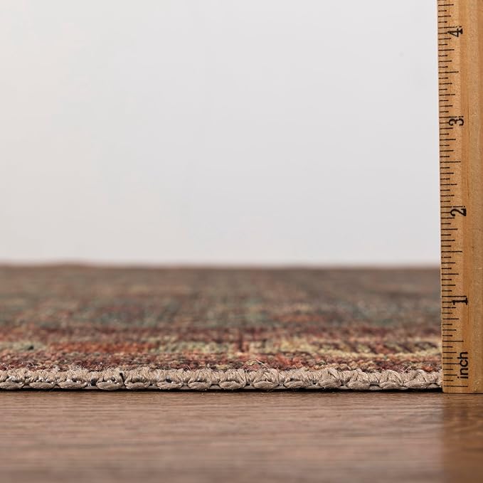Keen Home Design 6x9 Rug - Machine Washable Area Rug with Non-Slip Backing, Ideal for Living Room, Dining Room, Bedroom - Vintage, Easy Clean, Durable, Low Pile Rug - (6' x 9')