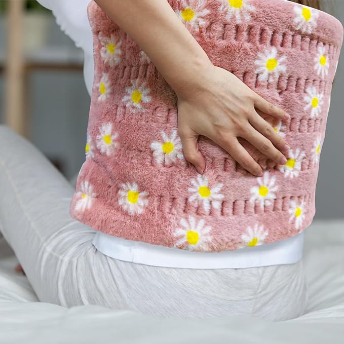 GOQOTOMO Flower Heating Pad for Back Pain Relief- 12" x 24"12 Heat Levels, 8 Timers Stay on, Machine Washable -F1224