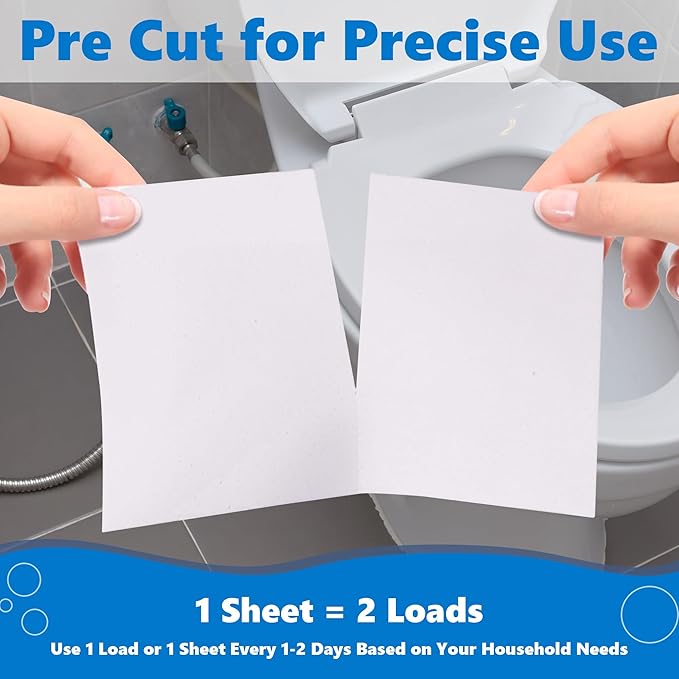 Toilet Bowl Cleaner Sheets, Natural Toilet Bowl Cleaner Strips, Eco-Friendly, Removes Stains & Odors, Non Toxic, Plastic Free, Septic Safe, Ideal Toilet Bowl Cleaner, 60 Uses