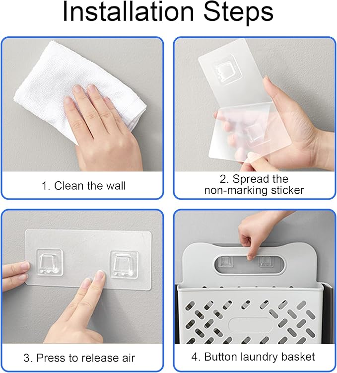 Laundry Basket Hamper,Hanging Wall Collapsible Laundry with Handle,Space-Saving Foldable Storage Dirty Washer Organizer Bin Multi-function Container Waterproof Durable,Set of 2(XL&M)