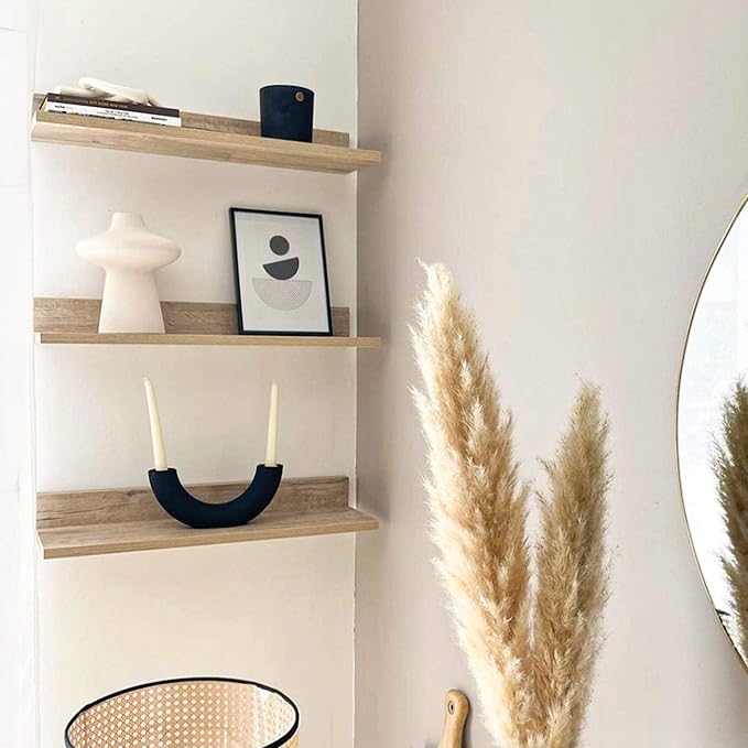Mobili Fiver, Set of 2 Rachele Shelves, 31.49 in, Oak, Made in Italy