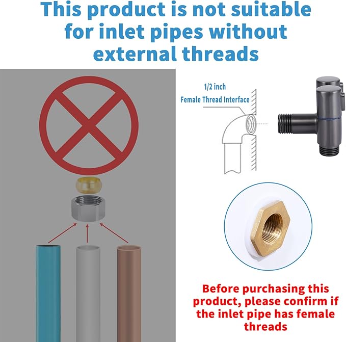 MLD Handheld Toilet Bidet Sprayer, Toilet Faucet Handheld Bidet Sprayers, Hand Shower Toilet Hose Sprayer Attachment for Water Spray and Cloth Diaper Wash (Grey)