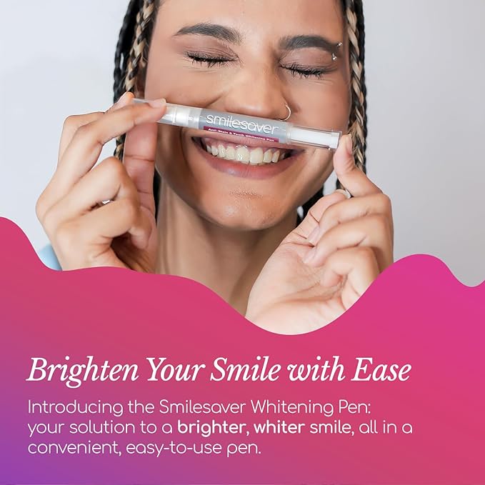 Smilesaver Peroxide-Free Teeth Whitening Pen – Long-Lasting, Gentle Formula for Sensitive Teeth – Portable Stain Remover Pen for a Radiant Smile – Easy-to-Use Oral Care Product for Brighter Enamel