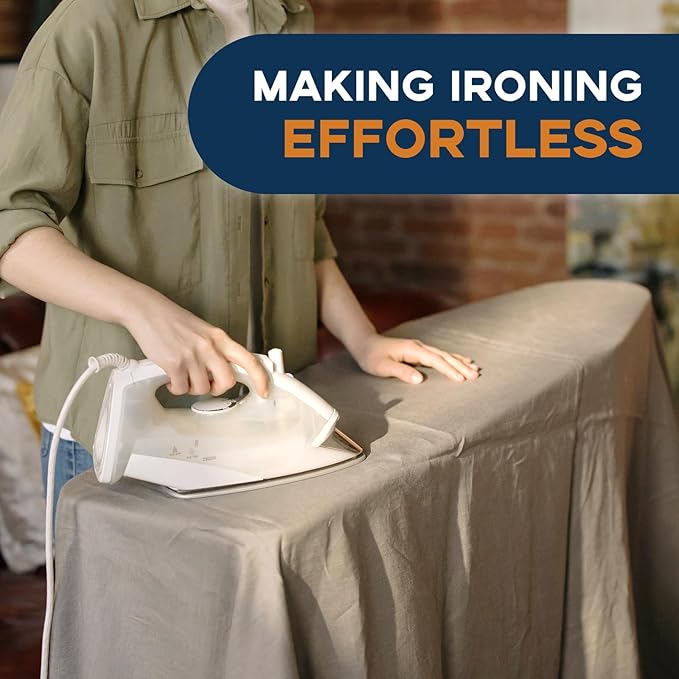 Ironing Board Full Size, RAINHOL 54"x13" Heavy Duty Compact Ironing Board with Iron Rest, Heat Resistant Cover with Ultra Thick Padding, Height Adjustable Sturdy Iron Stand, Black
