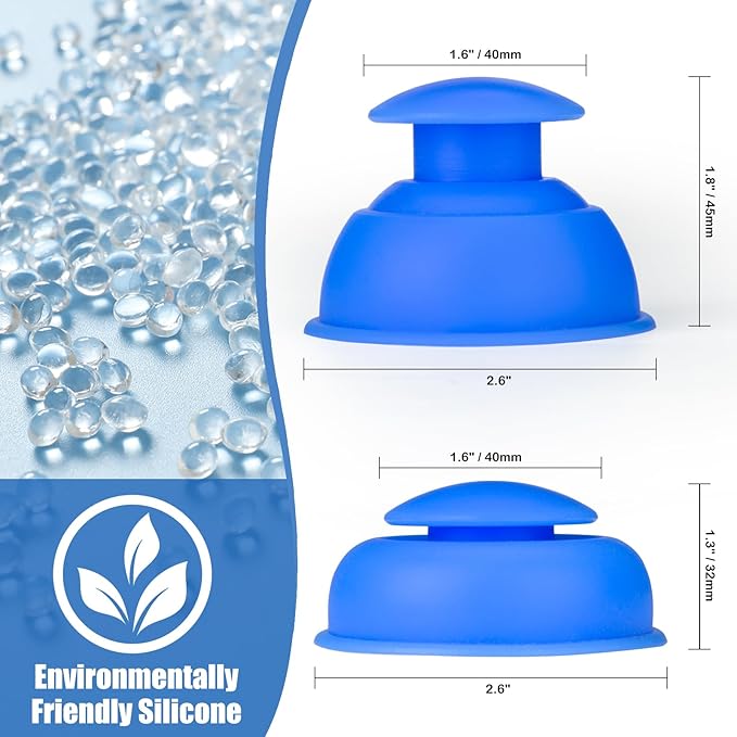 Silicone Cupping Therapy Sets-10pcs Professional Vacuum Cupping for Myofascial Massage/Joint Pain/Anti Cellulite/Deep Muscle Relief & More(Blue)