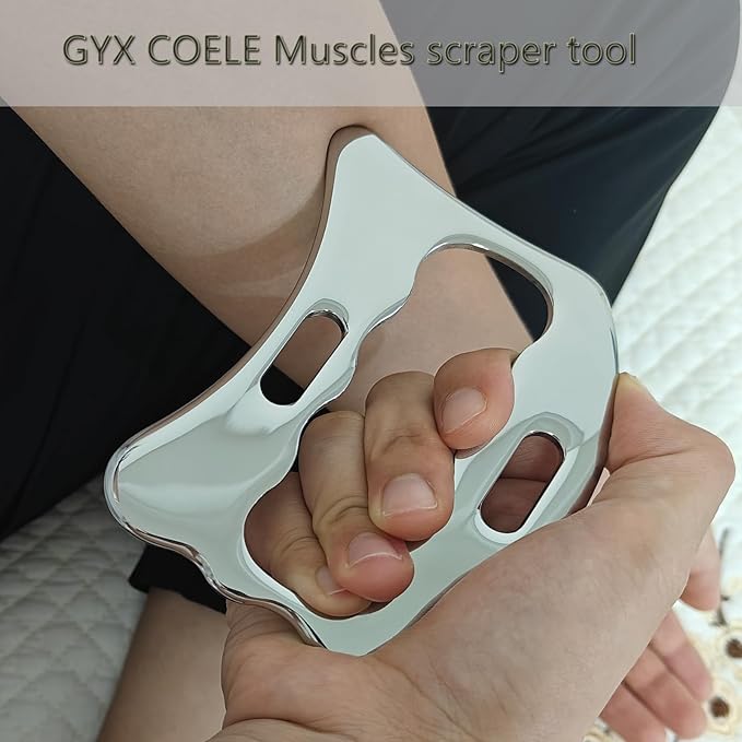 Stainless Steel Muscle Scraper Tool Set, 4-Piece Professional Physical Therapy Massage Tools with Storage Case