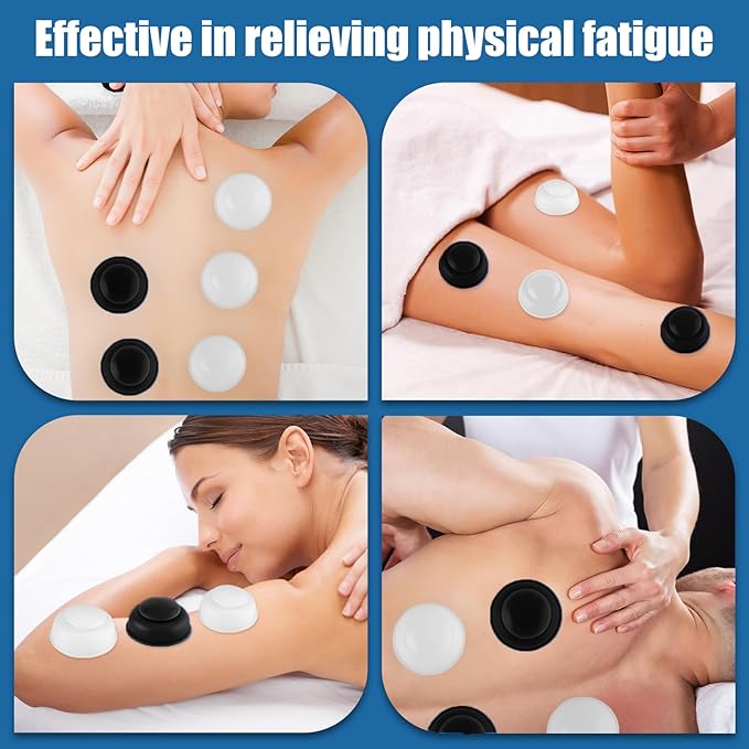 Silicone Cupping Therapy Sets 10pcs,Professional Vacuum Cupping for Myofascial Massage/Joint Pain/Anti Cellulite/Deep Muscle Relief & More(10pcs,Black)