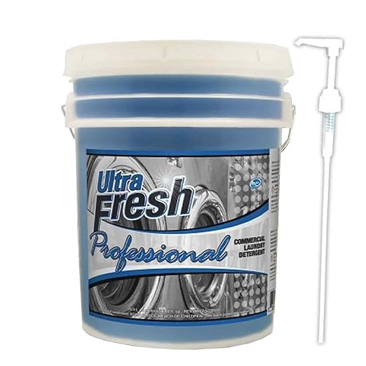 Ultra Fresh® Professional™ Commercial Laundry Detergent, 5 Gallons – Liquid with Easy Dispensing Pump for All Machine Types, up to 640 Loads