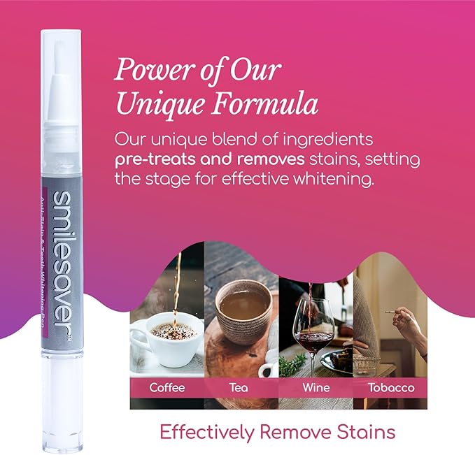 Smilesaver Peroxide-Free Teeth Whitening Pen – Long-Lasting, Gentle Formula for Sensitive Teeth – Portable Stain Remover Pen for a Radiant Smile – Easy-to-Use Oral Care Product for Brighter Enamel