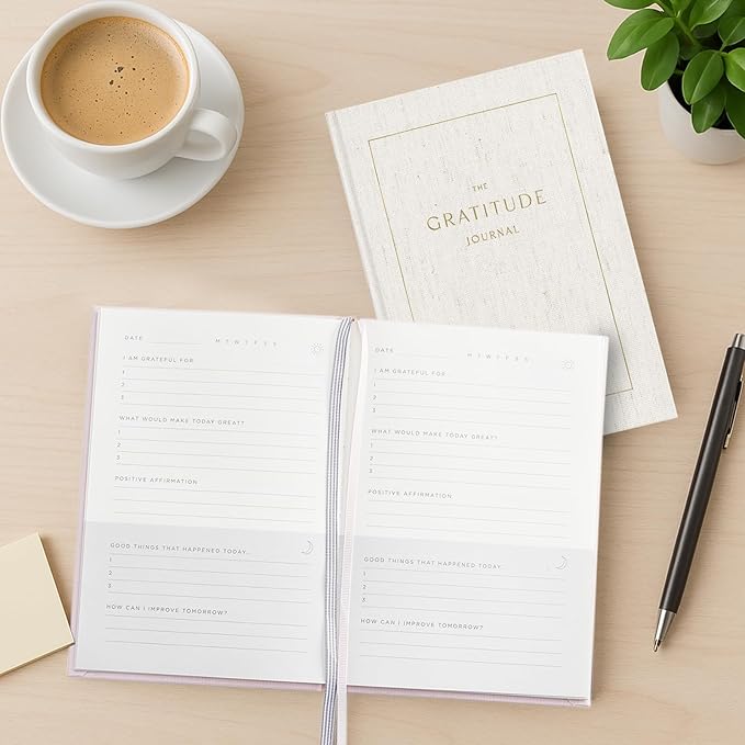 And Per Se Gratitude Journal – Five Minutes a Day to Cultivate Mindfulness, Happiness, Positive Vibes, Affirmations & Self-Reflection – Undated Daily Gratitude Journal for Women & Men (Beige)