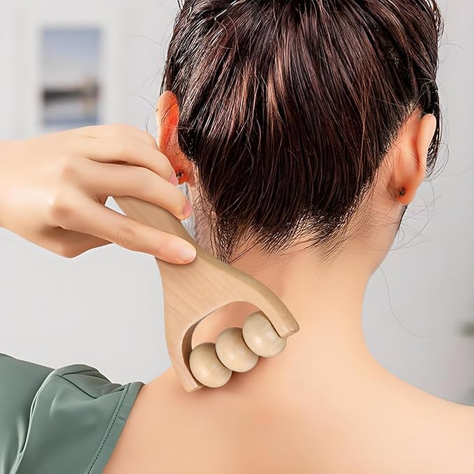 Ciieeo 2Pcs Wooden Massage Roller - Compact Handheld Tool for Foot Shoulder Neck and Waist Relaxation - Improve Sleep Quality