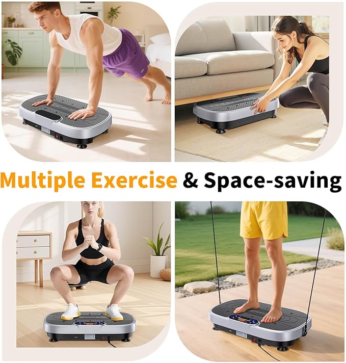 Vibration Plate Exercise Machine, Vibrating Plate Machine with Bluetooth for Lymphatic Drainage, Vibration Platform for Women Men Full Body Weight Loss