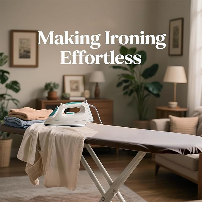Ironing Board 48" X 13" with Safety Iron Rest Height Adjustable Iron Table Features Reinforced Steel Legs, Heat Resistant Cover, Grey