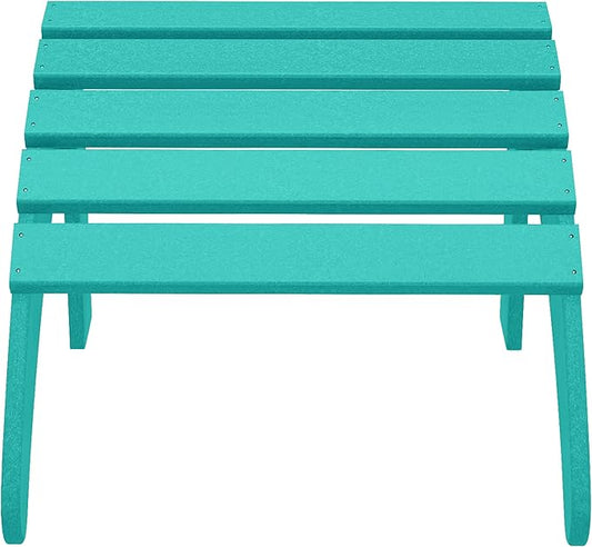 WestinTrends Outdoor Ottoman, Patio Adirondack Ottoman Foot Rest, All Weather Poly Lumber Folding Foot Stool for Adirondack Chair, Widely Used for Outside Porch Pool Lawn Backyard, Turquoise