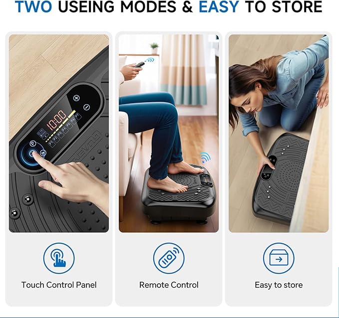 Vibration Plate Exercise Machine Weight Loss, Full Body Workout Vibration Plate Lymphatic Drainage, 199 Adjustable Speeds Power Shaping Vibrating Plate 450 Lbs Capacity Fitness Platform
