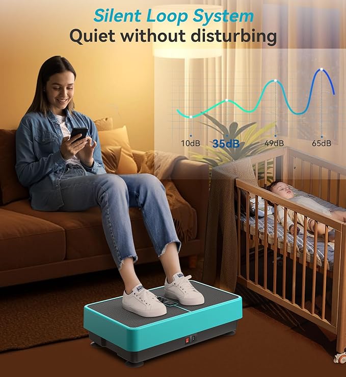 POWET Vibration Plate Exercise Machine for Weight Loss, Woukout & Lymphatic Drainage – Whole Body Vibrating with 99 Speed Levels & 5 Pre-Set Modes – Supports Up to 400lbs, Ideal for Home Use