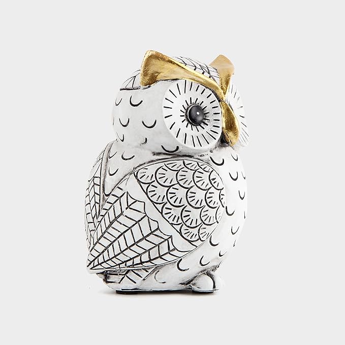 Owl Statue for Home Decor Accents,Owl Decor for Bookshelf Bedroom Living Room Office Table Desk Mantle TV Stand Boho Decoration,Modern Shelf Decor Accents Animal Sculptures for Birds Lovers,Owls Gift